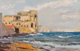 Palazzo Donn'Anna in Naples by Alfred Zoff, oil on canvas on cardboard, offered Oct 2018