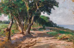 Olga Wisinger-Florian, Avenue of elms at Varna at the Black Sea, c. 1907, oil on cardboard