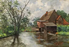 Wilhelm Richter, The old mill, 1890, oil on canvas