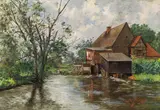 Wilhelm Richter, The old mill, 1890, oil on canvas