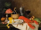 Laura Amanda Ameseder-Rohrwasser, Still life with lobster, oil on canvas