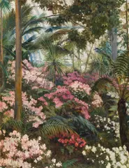 Elise Kinzel, Palm house, oil on canvas on cardboard