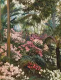 Elise Kinzel, Palm house, oil on canvas on cardboard