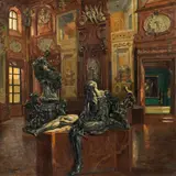 Alois Hänisch, Baroque gallery in the Lower Belvedere with the fountain figures by Georg Raphael Donner, 1923, oil on canvas