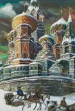 Leonid Mikhailovich Brailovskij, Saint Basil's Cathedral, Moscow, oil on plate