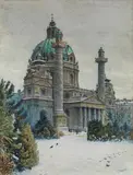 Ernst Graner, Vienna, Saint Charles Church in Winter