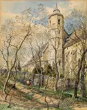 Hugo Darnaut, View of the church in Heiligenstadt, Vienna
