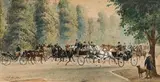 Gottfried Wilda, Ride at the Wiener Prater, 1885, watercolour on paper