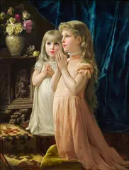 Ernst Klimt, Two girls praying, 1887, oil on canvas