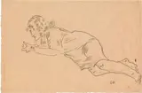 Oskar Kokoschka, Woman lying on the side to the left