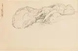 Gustav Klimt, Lying woman to the right, 1916/17, pencil on paper