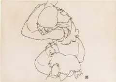 Egon Schiele, Crouching Girl, 1917, pencil on paper