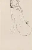 Gustav Klimt, Sitting nude from the back