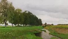 Landscape with a creek in Lower Austria by Ferdinand Brunner, c. 1920, oil on canvas, sold Jun 2018