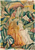 Maximilian Reinitz, Hermits, watercolour on paper on cardboard