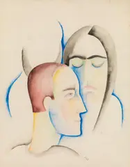 Carry Hauser, Three heads, 1923, watercolour, pencil on paper
