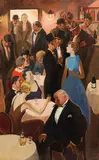 Alfred Gerstenbrand, In the Bar, oil on canvas