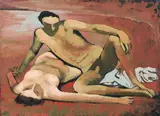 Ernest Neuschul, Two lying nudes, 1962, oil on canvas