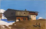 Alfons Walde, Farmstead in Tyrol (in spring), c. 1928/30, oil on cardboard