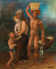 Georg Merkel, Family, 1923, oil on canvas