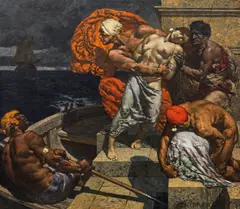 Alexander Rothaug, The abduction, c. 1930, oil on canvas