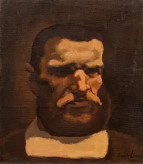 Albin Egger-Lienz, Head of a farmer from the painting "Das Leben, 1918-1920, oil on canvas