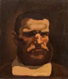 Albin Egger-Lienz, Head of a farmer from the painting "Das Leben, 1918-1920, oil on canvas