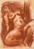 Rudolf Wacker, Lying female nude, 1937, red chalk on paper