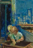 Joseph Floch, Figures on a penthouse terasse in New York