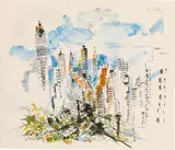 Wilhelm Thöny, New York - Fifth Avenue, 1935, watercolour on paper