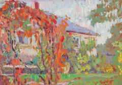 Rudolf Junk, Autumn, oil on cardboard