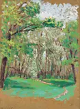 Rudolf Junk, Forest in spring, 1905, oil on cardboard