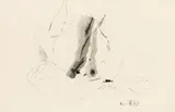 Kurt Absolon, Still life with two fishes, 1952, India ink on paper