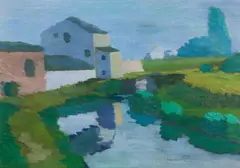 Hans Bohler, Wiener Neustädter Kanal, 1931, oil on canvas
