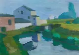 Hans Bohler, Wiener Neustädter Kanal, 1931, oil on canvas