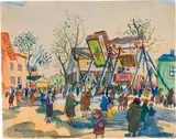 Oskar Laske, Praterhutschn, watercolour on paper