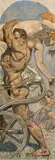 Alexander Rothaug, Rape of the Sabine woman, c. 1930, mixed media on canvas, unframed