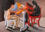 Fortunato Depero, Lettrice e ricamatrice automatiche (Mecanical female reader and embroiderer)