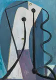 Claus Pack, Head of a woman, 1950, oil on cardboard