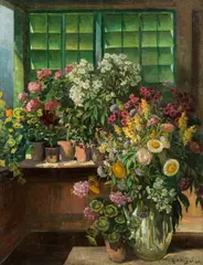 Konstantin Stoitzner, Window at a farm, 1914, oil on canvas