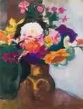 Josef Dobrowsky, Flowers in vase, 1937, watercolour on paper