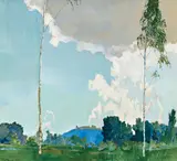 Siegfried Stoitzner, Göttweig, 1921, mixed media on canvas on cardboard