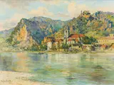 Siegfried Stoitzner, View on Dürnstein on the Danube, 1961, oil on canvas