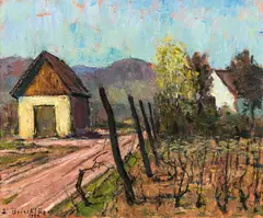 Emil Beischläger, Vineyards at Perchtoldsdorf, 1977, oil on canvas