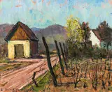Emil Beischläger, Vineyards at Perchtoldsdorf, 1977, oil on canvas