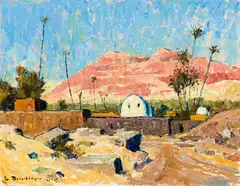 Emil Beischläger, Ägyptische Landschaft, 1970, oil on canvas