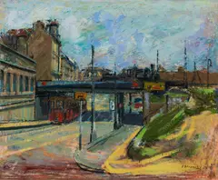 Ferdinand Stransky, Underbridge in Vienna, 1953, oil on canvas