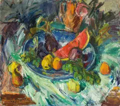 Lisl Engels, Fruit still life, 1950, oil on canvas