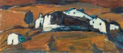 Herbert Danler, Farmstead in the Vinschgau, Niederfriening, 1977, oil on canvas