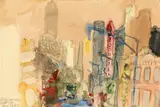 Kurt Moldovan, Street in New York, 1967, watercolour on Ingres paper, unframed